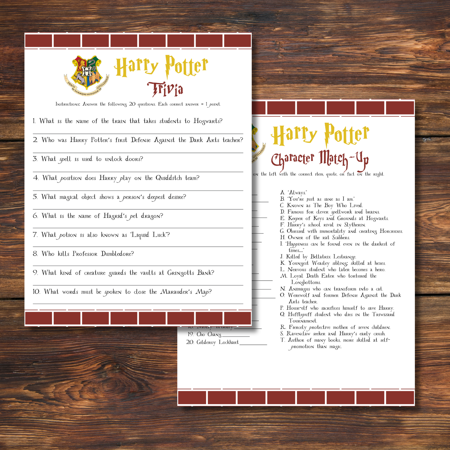 Wizard Printable Games – Magical Party Games for Kids & Family