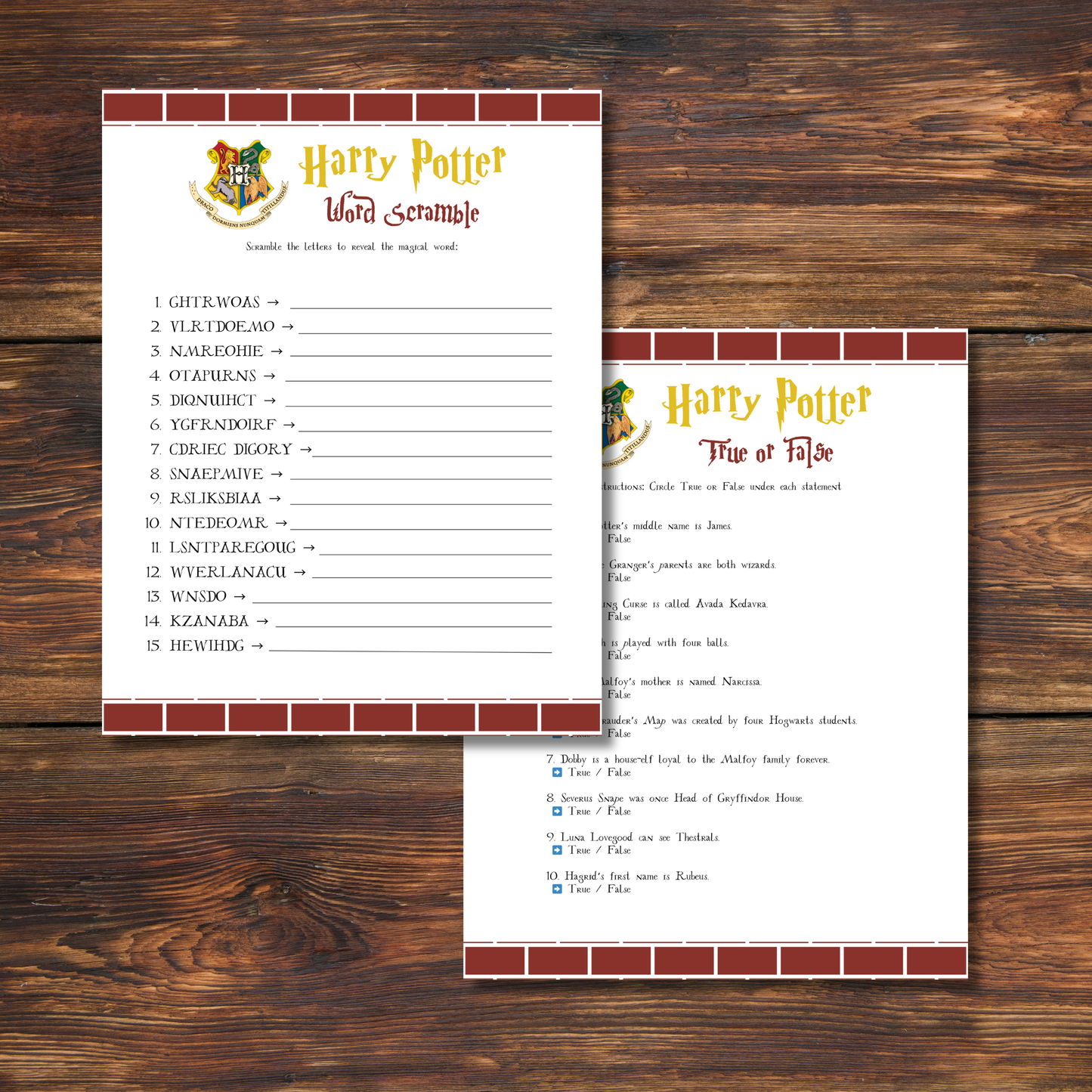 Wizard Printable Games – Magical Party Games for Kids & Family