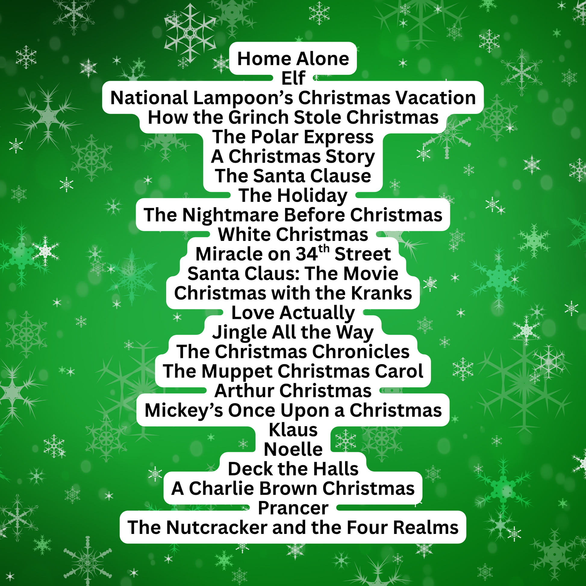 Christmas movie night printable bundle for family traditions and holiday parties.