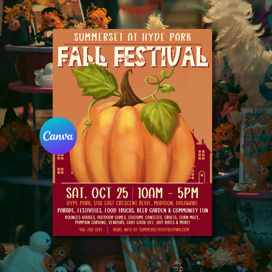 Fall Festival Flyer Template | Editable Autumn Event Flyer | 8.5x11 Canva Flyer Instant Download