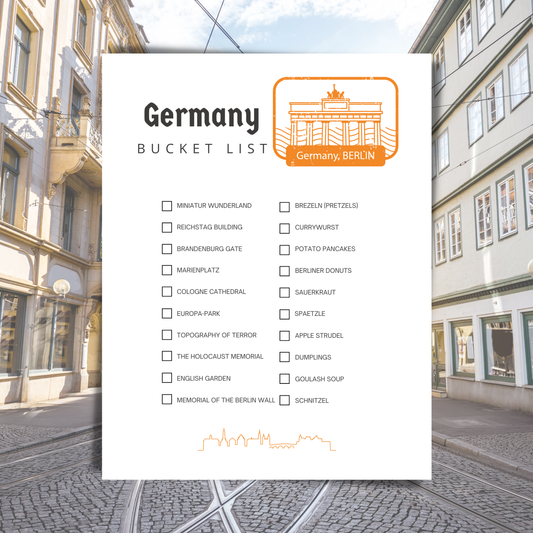 Germany bucket list with a scenic street view in the background