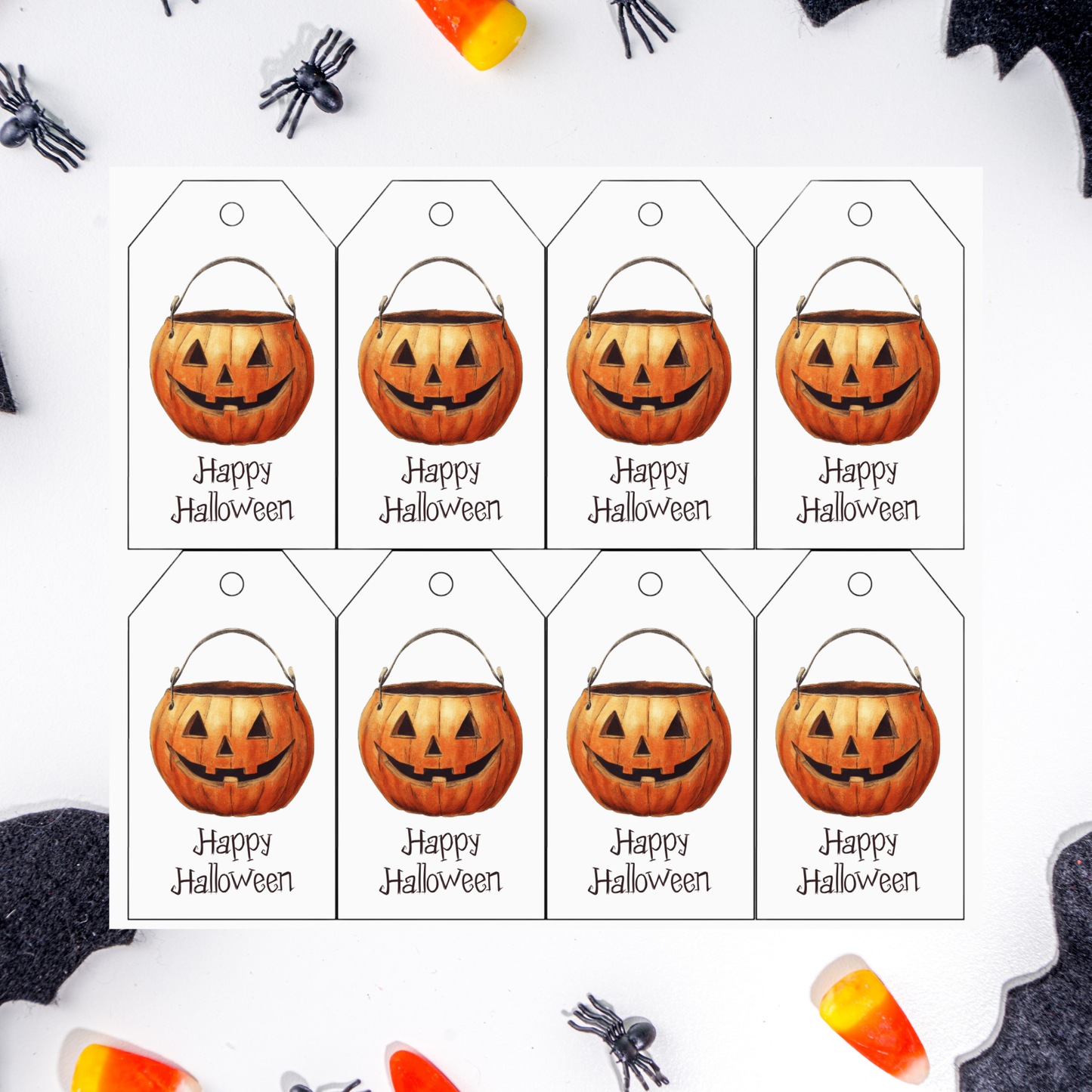 Pumpkin Pail Gift Tags | Editable Canva Template