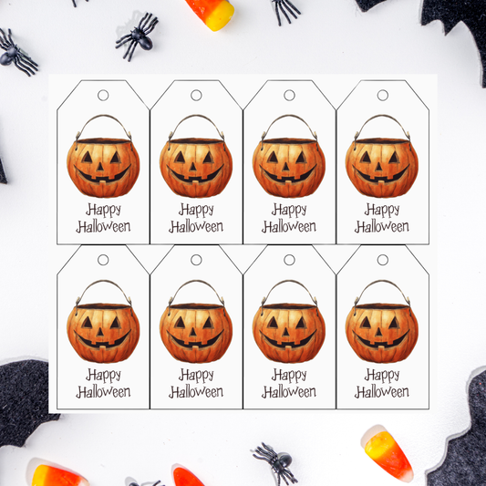 Pumpkin Pail Gift Tags | Editable Canva Template