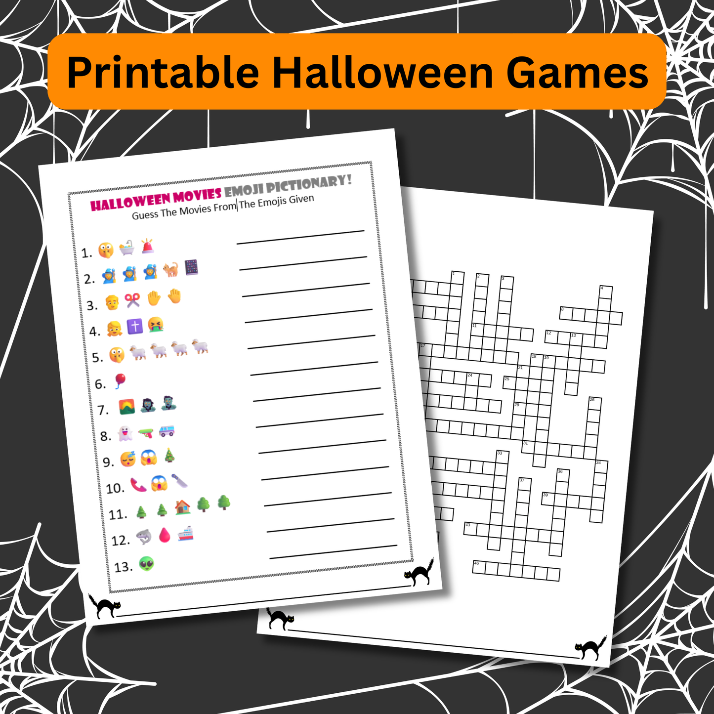 Halloween Games Bundle with 8 Printable Halloween Party Games