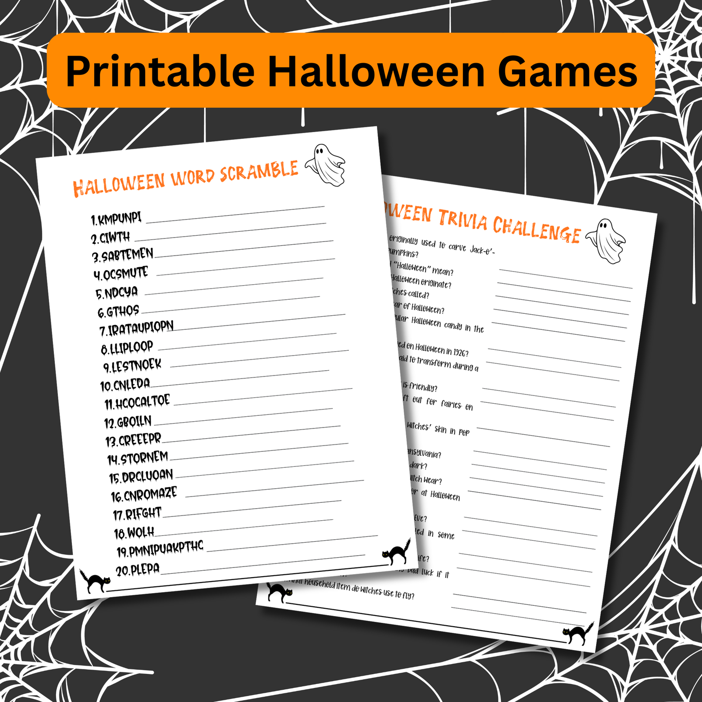 Halloween Games Bundle with 8 Printable Halloween Party Games