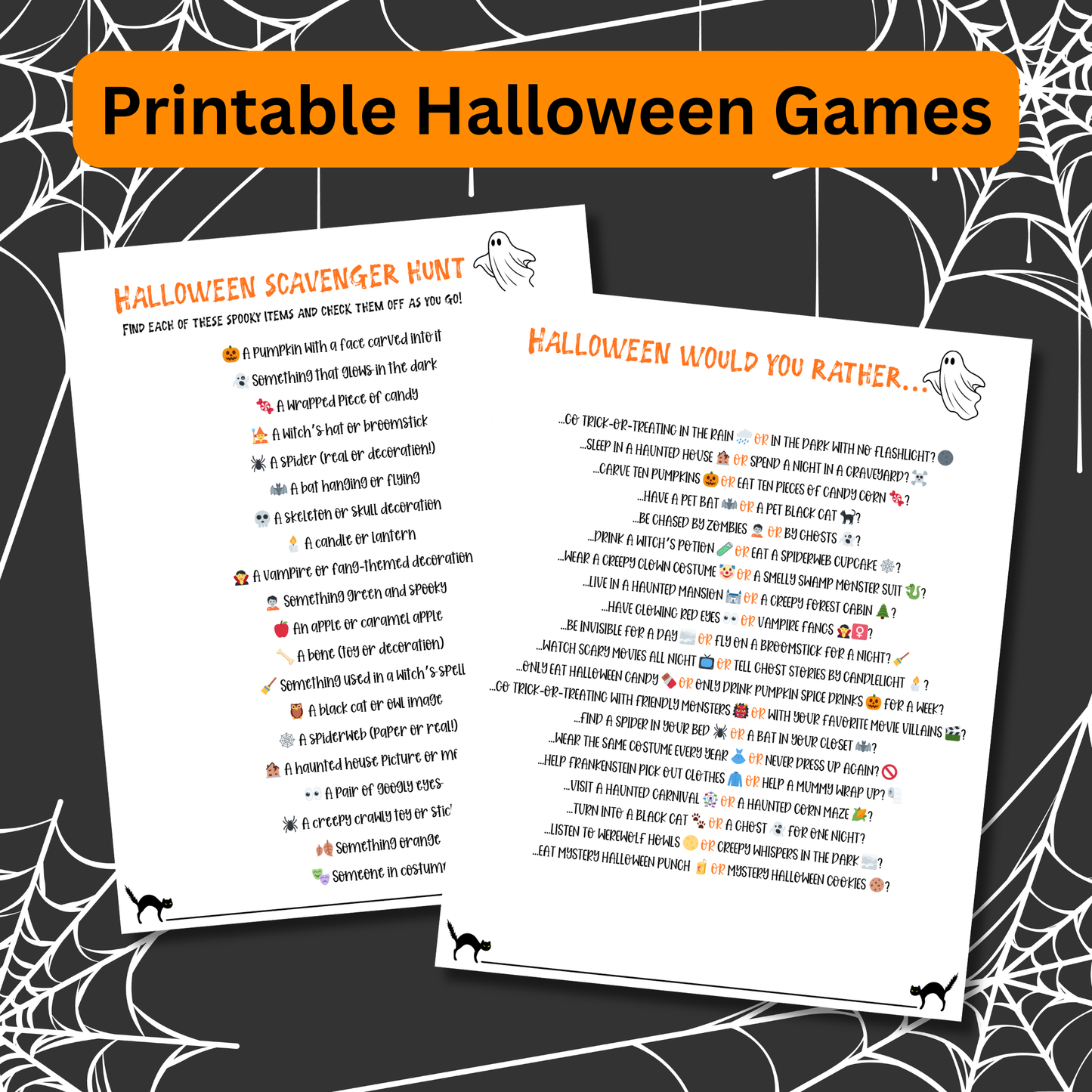 Halloween Games Bundle with 8 Printable Halloween Party Games