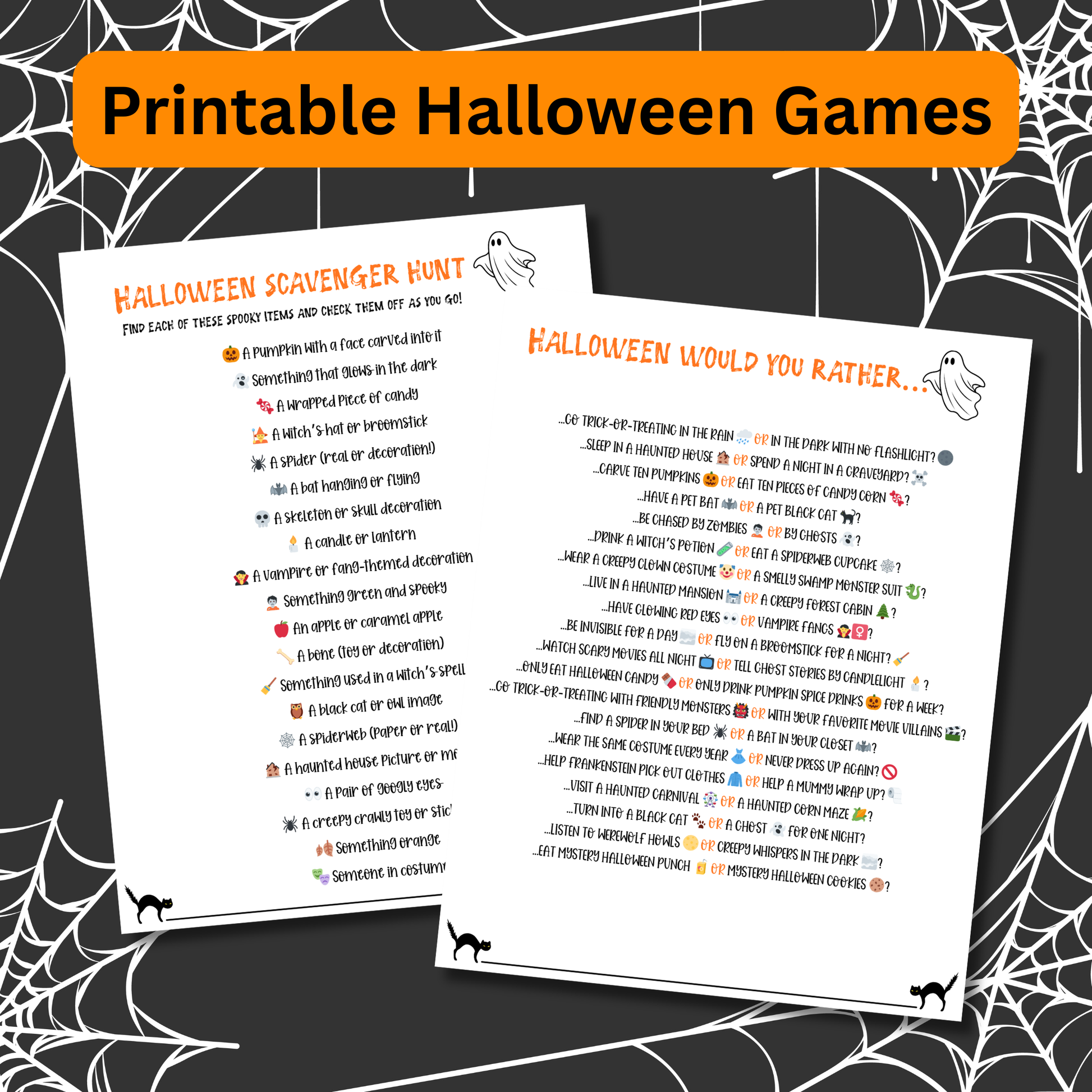 Halloween Games Bundle with 8 Printable Halloween Party Games