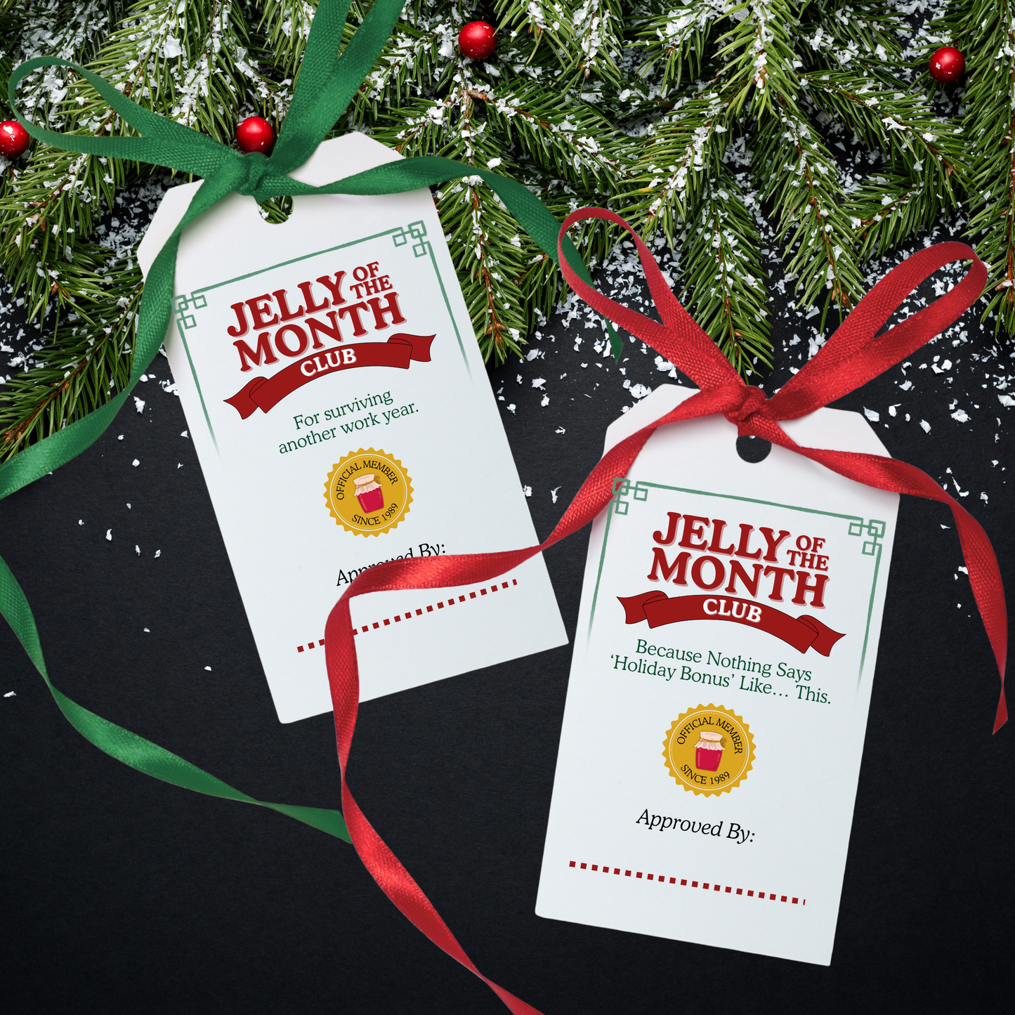 Jelly of the Month Gift Tags Printable | Funny Christmas Gift Tags | Holiday Gag Gift Tags 8 Per Page Instant Download