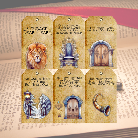 Narnia Inspired Gift Tags Printable | Winter Fantasy Gift Tags | Magical Storybook Tags | Editable Canva Template
