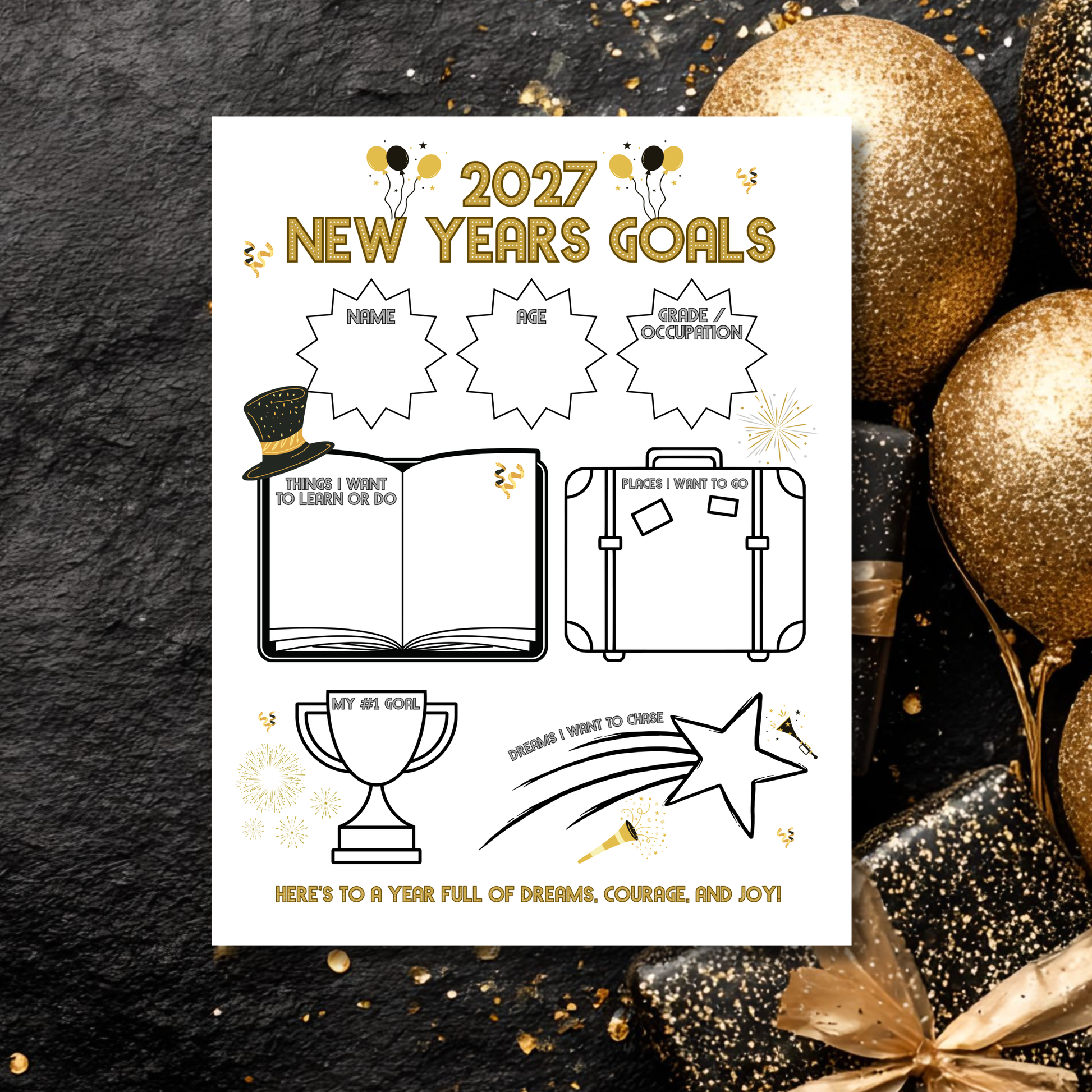 New Years Reflection Planner Page