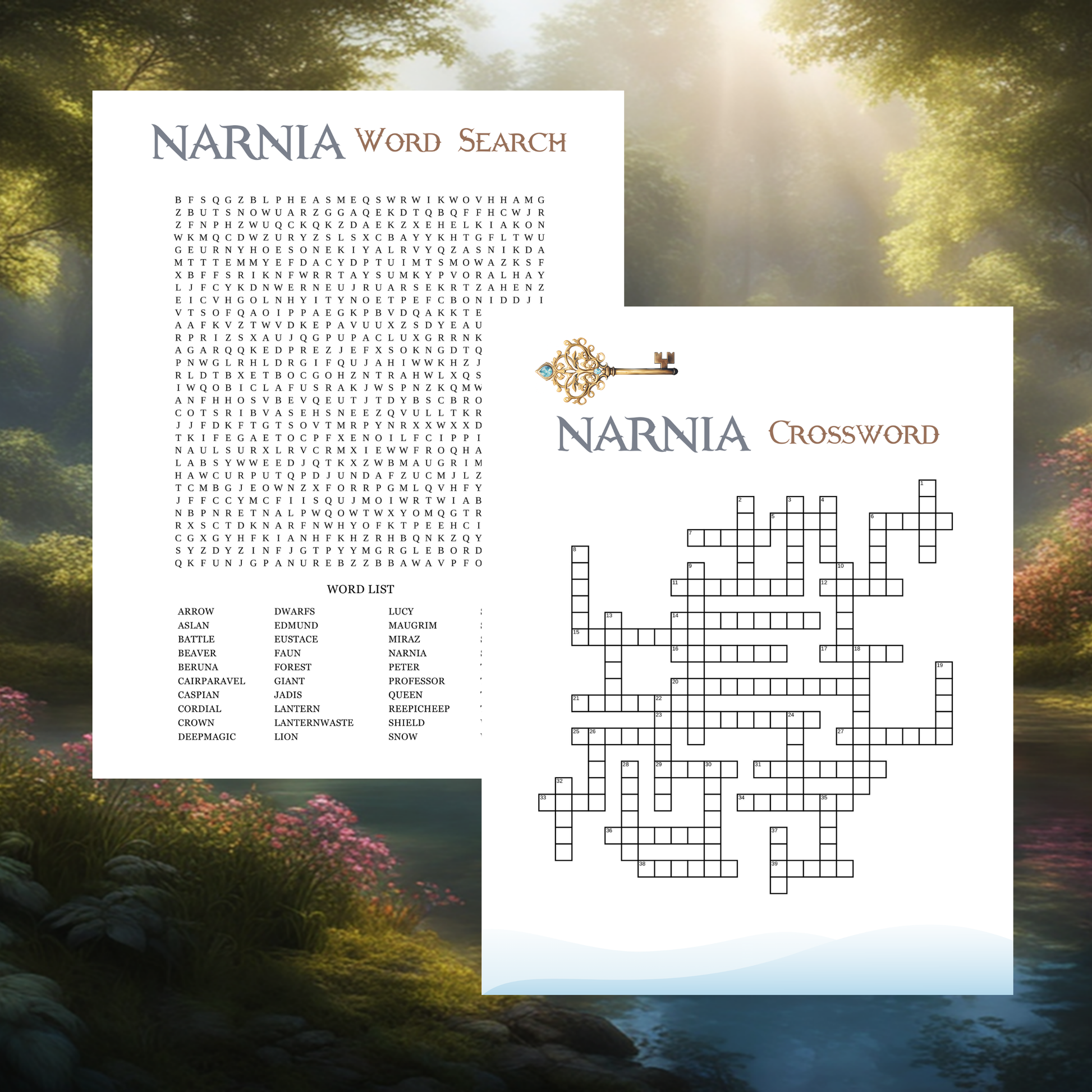 Narnia Printable Party Games Bundle Fantasy Birthday Games