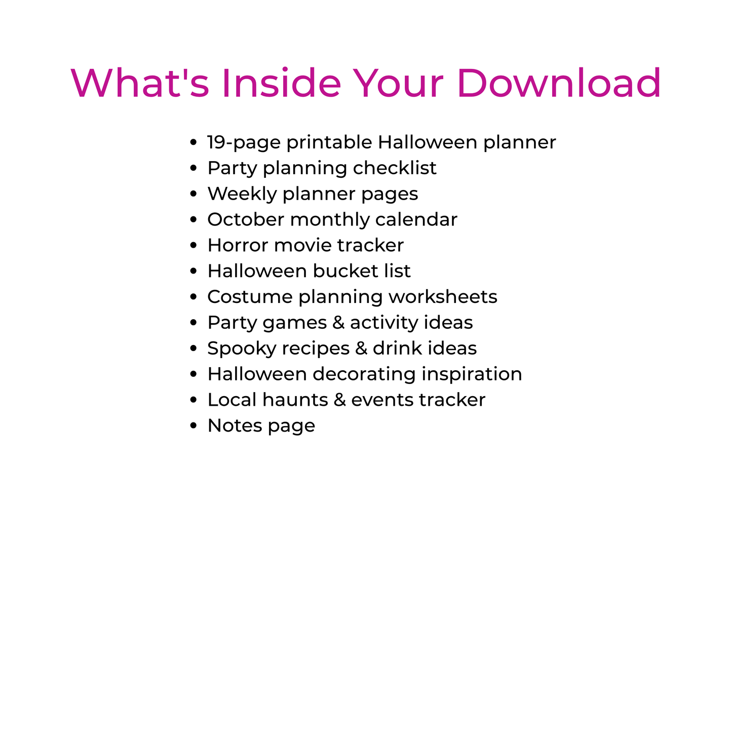 Halloween Planner | Printable Party Planning Guide