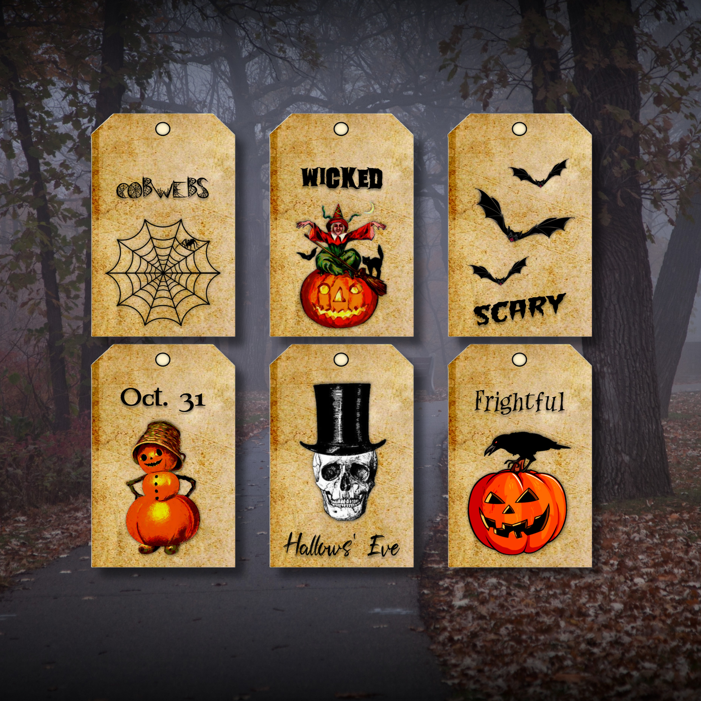 Vintage Halloween Gift Tags | Printable Gift Tags