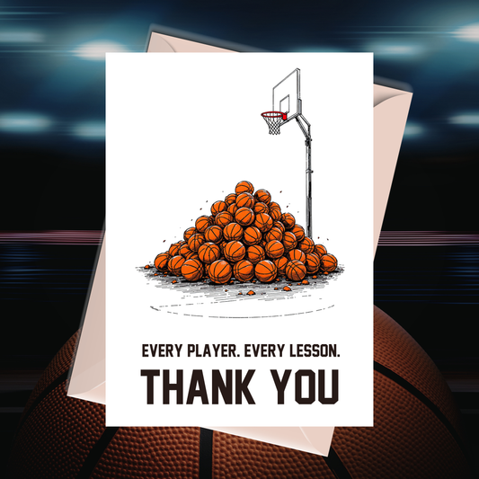 Basketball Thank You Coach Card Template 5x7 Editable | Team Coach Appreciation Card | Printable Sports Thank You Card | Canva Template