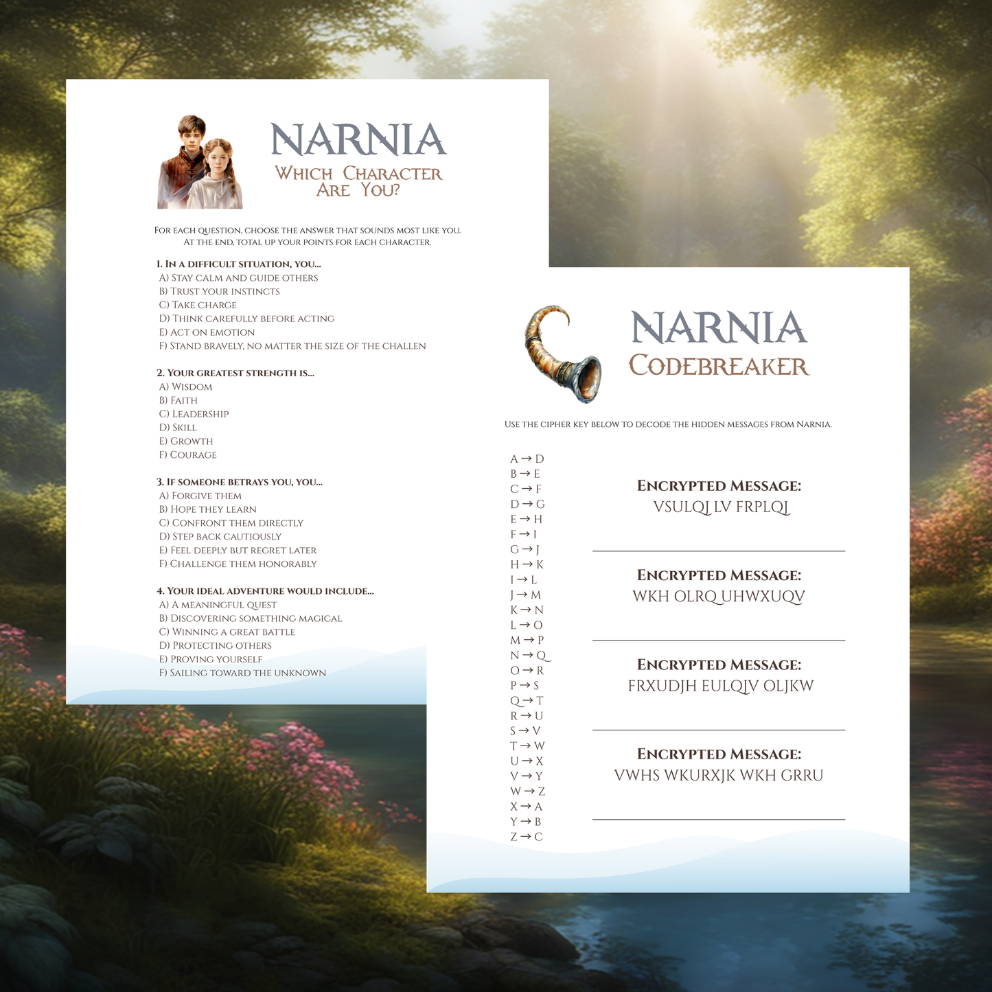 Narnia Printable Games – Fantasy Party Games for Kids & Family