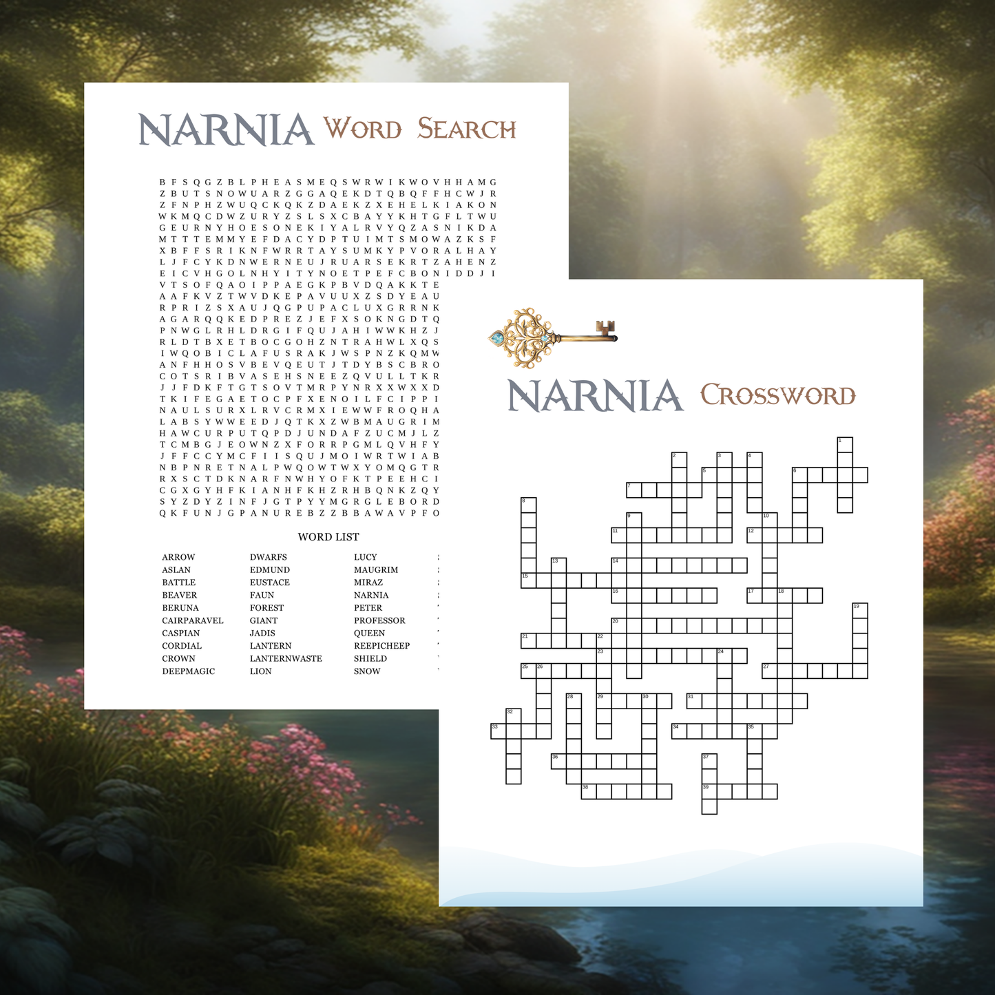 Narnia Printable Games – Fantasy Party Games for Kids & Family